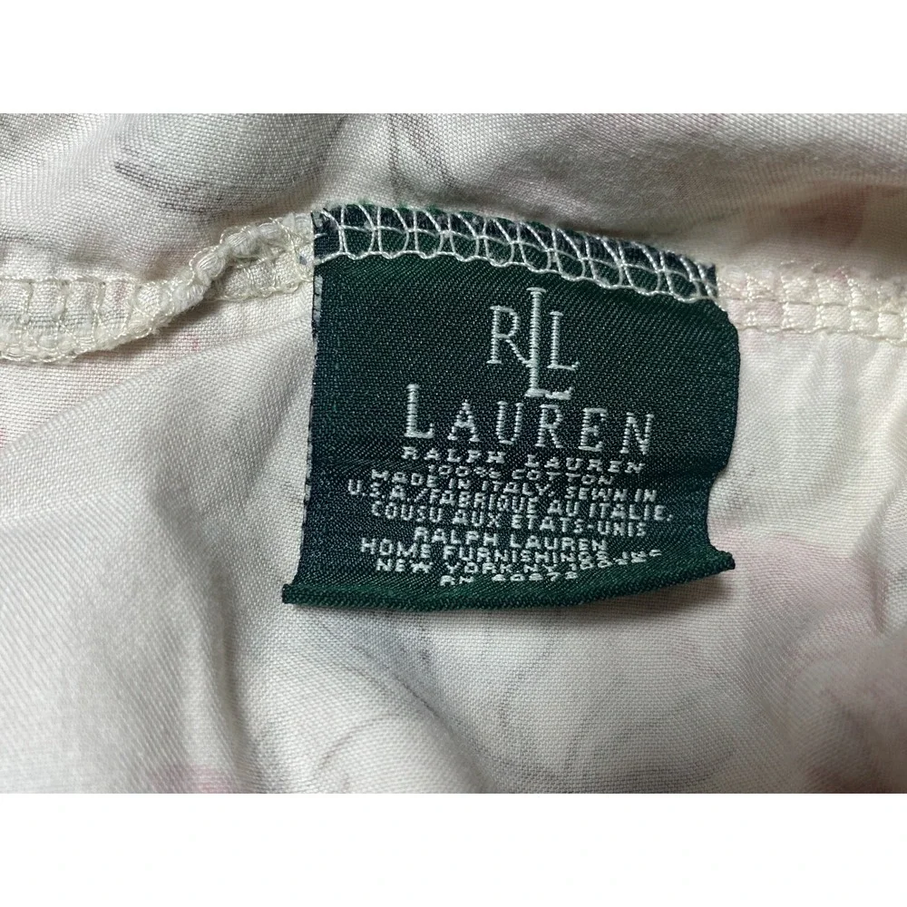 Ralph Lauren BELMONT OAKS Pillowcase Set KING Floral Ruffle ITALY Pair Vtg Shams